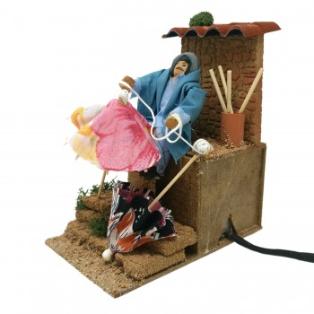 Pastore per Presepe in Movimento 14x9 cm L'Ombrellaio