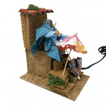 Pastore per Presepe in Movimento 14x9 cm L'Ombrellaio