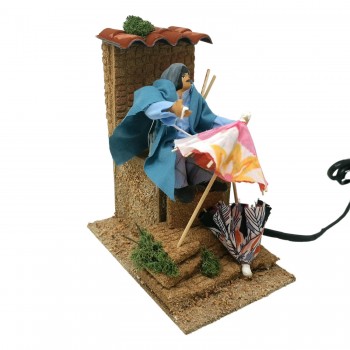 Pastore per Presepe in Movimento 14x9 cm L'Ombrellaio