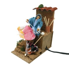 Pastore per Presepe in Movimento 14x9 cm L'Ombrellaio