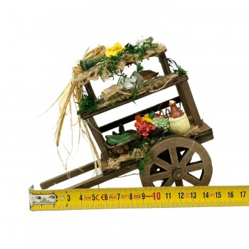 Carretto con Verdura 15,5 cm in Legno per Presepe 12095