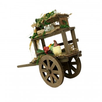 Carretto con Verdura 15,5 cm in Legno per Presepe 12095