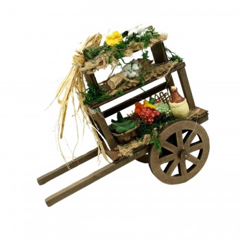 Carretto con Verdura 15,5 cm in Legno per Presepe 12095