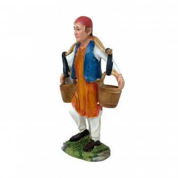 Statua per Presepe Personaggio in Resina Uomo con Secchi 30 cm