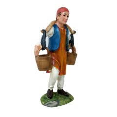 Statua per Presepe Personaggio in Resina Uomo con Secchi 30 cm
