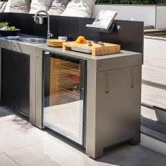 Modulo Cucina 80 con Frigorifero 115L Grigio Scuro