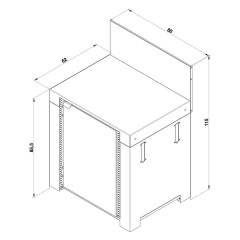 Modulo Cucina 80 con Frigorifero 115L Grigio Scuro