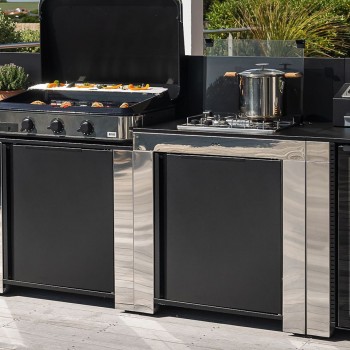 Modulo Cucina 80 Inox e Nero con Piano Cottura Master 2