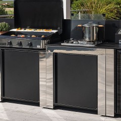 Modulo Cucina 80 Inox e Nero con Piano Cottura Master 2