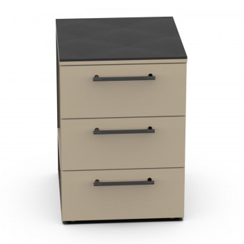 Modulo Cassettiera CT 60 con 3 Cassetti Bianco Perla