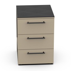 Modulo Cassettiera CT 60 con 3 Cassetti Bianco Perla