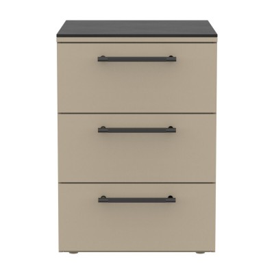 Modulo Cassettiera CT 60 con 3 Cassetti Bianco Perla