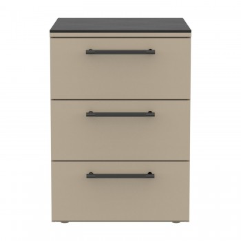 Modulo Cassettiera CT 60 con 3 Cassetti Bianco Perla