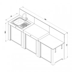 Cucina Esterna Eno Classic Inox 240 cm