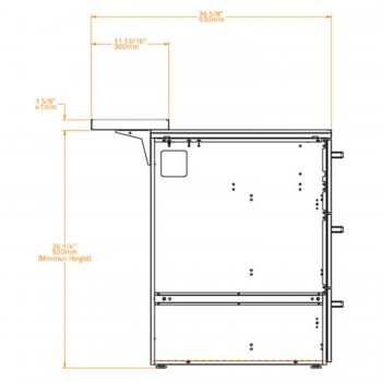 Standing Bar 90 per moduli Cucina CT 90 Bianco Perla