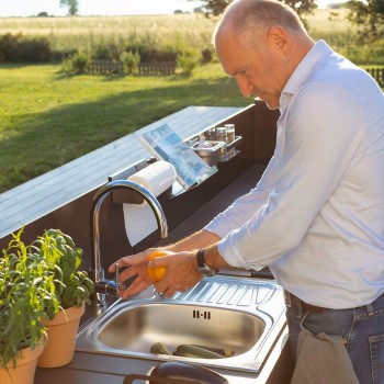 Cucina Angolare da Esterno Completa con 4 Moduli