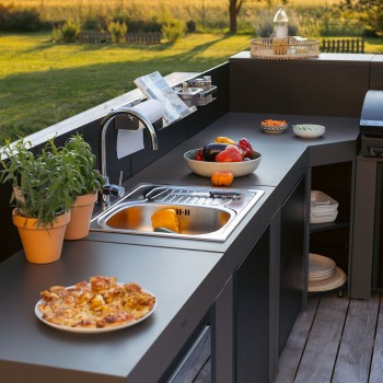 Cucina Angolare da Esterno Completa con 4 Moduli