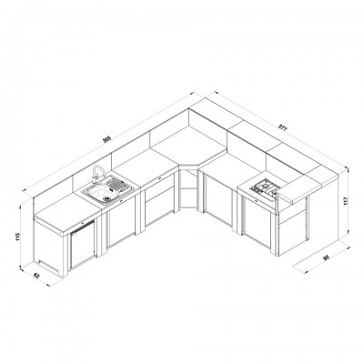 Cucina Esterna Eno Deluxe 355 cm