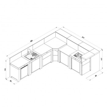Cucina Esterna Eno Deluxe 355 cm