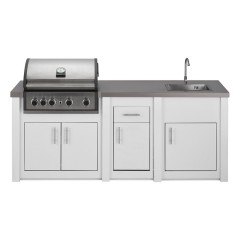 Cucina da Esterno Completa Bianca Alukitchen Pro Elite con Lavello