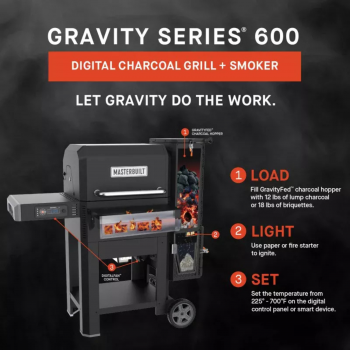 Barbecue Digitale a Carbone Masterbuilt Gravity 600