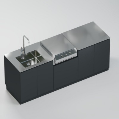 Cucina da Esterno Completa Monoblocco 2 Fuochi a Gas 2