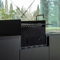 Cucina da Esterno Completa Barbecue a Carbone e Lavello