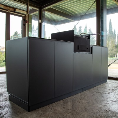 Cucina da Esterno Completa Barbecue a Carbone e Lavello