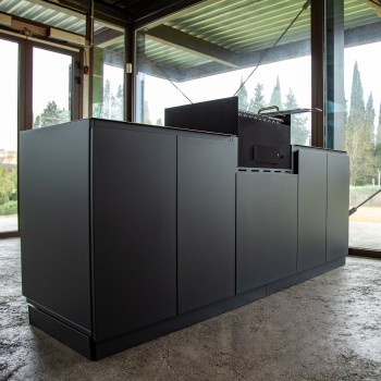 Cucina da Esterno Completa Barbecue a Carbone e Lavello