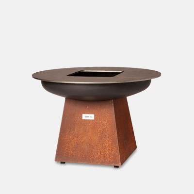 Barbecue a Legna in Corten con Piastra in Acciaio 60 cm
