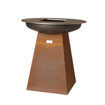 Barbecue a Legna in Corten con Piastra in Acciaio 100 cm