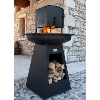 Barbecue a Legna Nero con Foro 100 cm