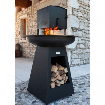 Barbecue a Legna Nero con Foro 100 cm
