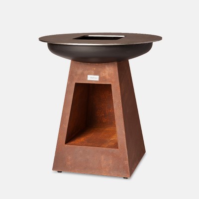 Barbecue a Legna in Corten con Porta Legna 100 cm