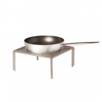 Griglia in Acciaio Rialzata con Padella Wok