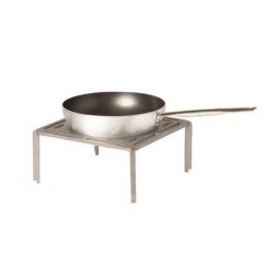 Griglia in Acciaio Rialzata con Padella Wok