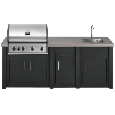Cucina da Esterno Completa Grafite Alukitchen Pro Elite con Lavello Grandpro