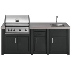 Cucina da Esterno Completa Grafite Alukitchen Pro Elite con Lavello Grandpro