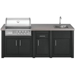 Cucina da Esterno Completa Grafite Alukitchen Crossray con Lavello