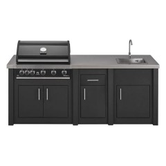 Cucina da Esterno Completa Grafite Alukitchen Maxim con Lavello