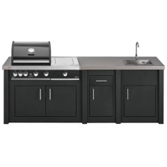 Cucina da Esterno Completa Grafite Alukitchen Maxim Plus con Lavello