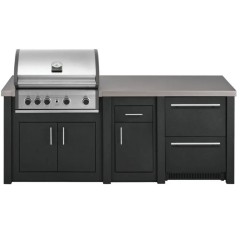 Cucina da Esterno Completa Grafite Alukitchen Pro Elite con Frigo