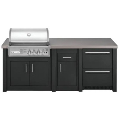 Cucina da Esterno Completa Grafite Alukitchen Crossray con Frigo