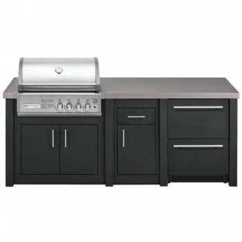 Cucina da Esterno Completa Grafite Alukitchen Crossray con Frigo