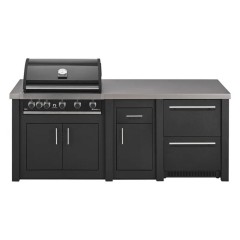 Cucina da Esterno Completa Grafite Alukitchen Maxim con Frigo