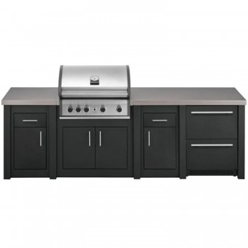 Cucina da Esterno Completa Grafite Alukitchen Pro Elite con Frigo e Piani