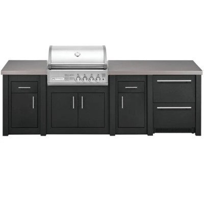 Cucina da Esterno Completa Grafite Alukitchen Crossray con Frigo e Piani