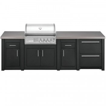 Cucina da Esterno Completa Grafite Alukitchen Crossray con Frigo e Piani