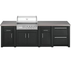 Cucina da Esterno Completa Grafite Alukitchen Crossray con Frigo e Piani