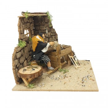 Arrotino Pastore per Presepe in Movimento 23x18 cm